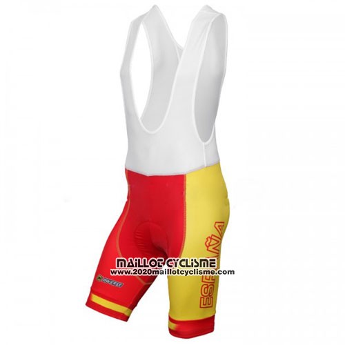 2016 Maillot Ciclismo Espagne Jaune et Rouge Manches Courtes et Cuissard